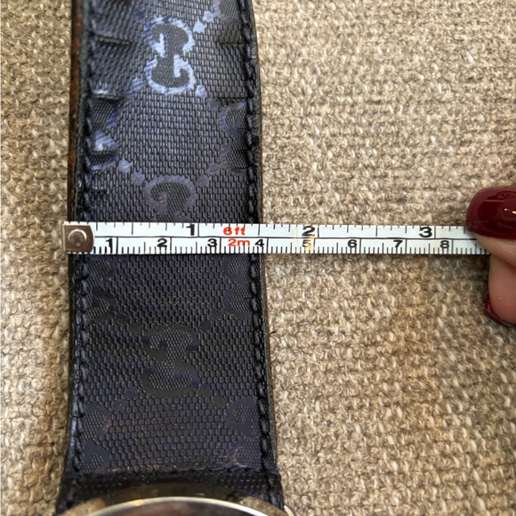 ✨GUCCI Interlocking G’s Black Leather Belt with Solver GG Hardware 90/36 UNISEX - Picture 8 of 16